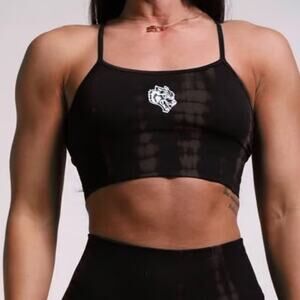 Darc Sport Everson Seamless Huxley Gray Black Sports Bra Size Small
